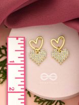 HEART-EYES- CLASSY GOLDEN RHINESTONES EARRINGS