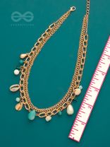 Beach'in- Multicolored Stones Studded Golden Neckpiece