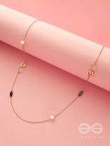 Yin and Yang- Pearl and Stone Studded Golden Necklace