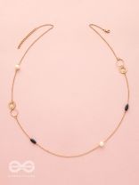 Yin and Yang- Pearl and Stone Studded Golden Necklace
