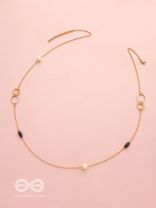 Yin and Yang- Pearl and Stone Studded Golden Necklace