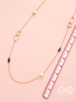 Yin and Yang- Pearl and Stone Studded Golden Necklace
