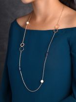 Yin and Yang- Pearl and Stone Studded Golden Necklace