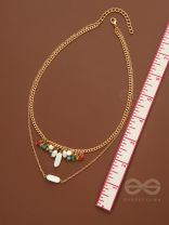 The Interstellar Charm- Pearls and Beads Studded Golden Necklace