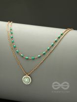 The Moonlit Sea- Beads Studded Embroidered layered Golden Necklace