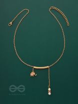 The Ivory Dreamcatcher- Golden Bead Necklace