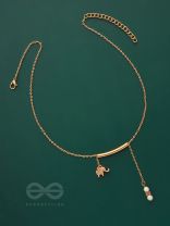 The Ivory Dreamcatcher- Golden Bead Necklace