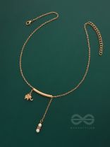 The Ivory Dreamcatcher- Golden Bead Necklace