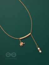 The Ivory Dreamcatcher- Golden Bead Necklace