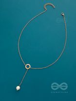 Drop-Down- Golden Pearl Necklace