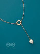 Drop-Down- Golden Pearl Necklace