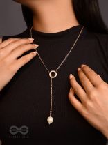 Drop-Down- Golden Pearl Necklace