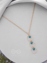 The Drizzly Woods- Blue and Golden Crystal Beads Necklace