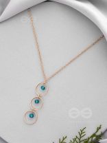 The Drizzly Woods- Blue and Golden Crystal Beads Necklace