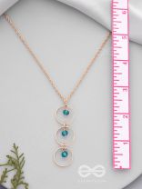 The Drizzly Woods- Blue and Golden Crystal Beads Necklace
