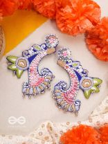 ALANKAR- THE DECORATED- SEQUINS, BEADS AND RESHAM EMBROIDERED EARRINGS (Multicoloured