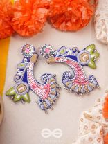 ALANKAR- THE DECORATED- SEQUINS, BEADS AND RESHAM EMBROIDERED EARRINGS (Multicoloured
