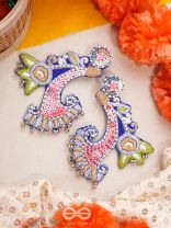 ALANKAR- THE DECORATED- SEQUINS, BEADS AND RESHAM EMBROIDERED EARRINGS (Multicoloured
