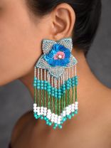 Tarankit- The Star- Beads, Sequins and Cutdana Embroidered Earrings 