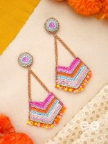 IDHANT- THE LUMINOUS- SEQUINS and BEADS EMBROIDERED EARRINGS (Multicoloured)