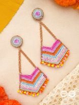 IDHANT- THE LUMINOUS- SEQUINS and BEADS EMBROIDERED EARRINGS (Multicoloured)