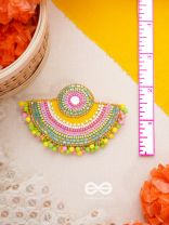 AARUNYA- THE FIRST SUNRAY- BEADS, SEQUINS AND MIRROR EMBROIDERED EARRINGS (MULTICOLOURED)