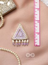 Suchyagra- The Eternal Pyramid- Pearls, Beads and Glass Beads Embroidered Earrings (Orchid Purple)