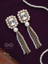 Anavarna- The Fair n Beautiful- Stone, Pearls and Beads Embroidered Earrings (Copper Brown)