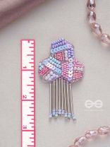 Karutaka- The Clover Leaf- Sequins and Beads Embroidered Earrings (Fuchsia n Blush Pink, Sky Blue & Lavender)