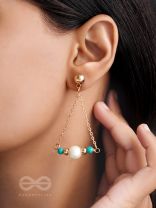 The Garden Swing- Golden Pearl and Bead Earrings