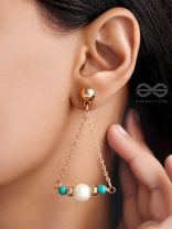 The Garden Swing- Golden Pearl and Bead Earrings