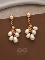 The Pearl Branch- Golden Pearl Earrings