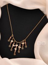 Star-Studded Sky- Golden Stone Necklace