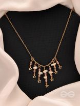 Star-Studded Sky- Golden Stone Necklace