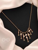 Star-Studded Sky- Golden Stone Necklace