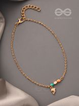The Dolphin Smile- Golden Beads Anklet