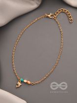 The Dolphin Smile- Golden Beads Anklet