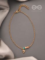 The Dolphin Smile- Golden Beads Anklet