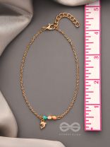 The Dolphin Smile- Golden Beads Anklet