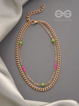 The Dappled Droplets-  Golden Beads Layered Anklet