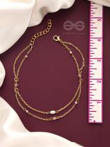The Double Bind - Golden Pearl Layered Anklet