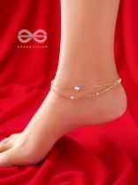 The Double Bind - Golden Pearl Layered Anklet
