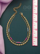 The Garden of Eden- Golden Beads Layered Anklet
