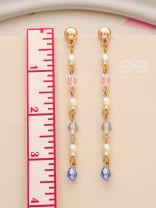 Right as Rain- Golden Glass Beads Earrings