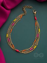 The Wildflower Meadow- Golden Beads Layered Anklet