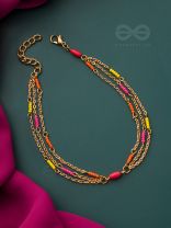 The Wildflower Meadow- Golden Beads Layered Anklet