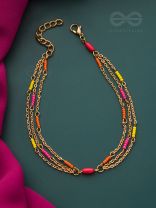 The Wildflower Meadow- Golden Beads Layered Anklet