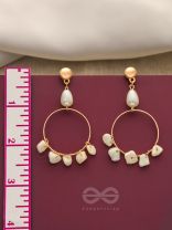 The Snow Globe- Golden Stone Earrings