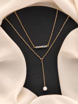 The Drowned Moon- Golden Pearl Layered Necklace