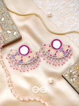 Tevana- The Pleasure Garden- Mirror, Resham and Glass Beads Embroidered Earrings